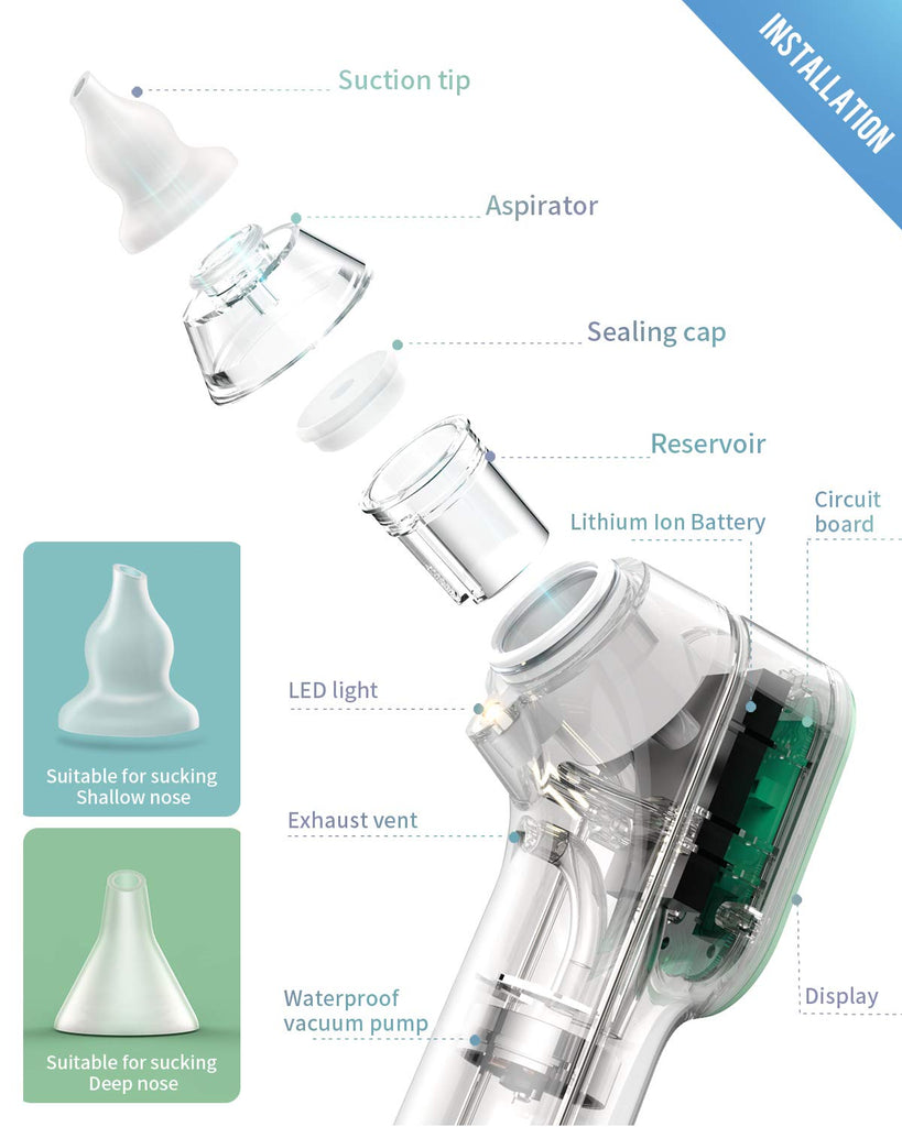 Baby Nasal Aspirator Electric, DynaBliss Baby Nose Sucker with 4