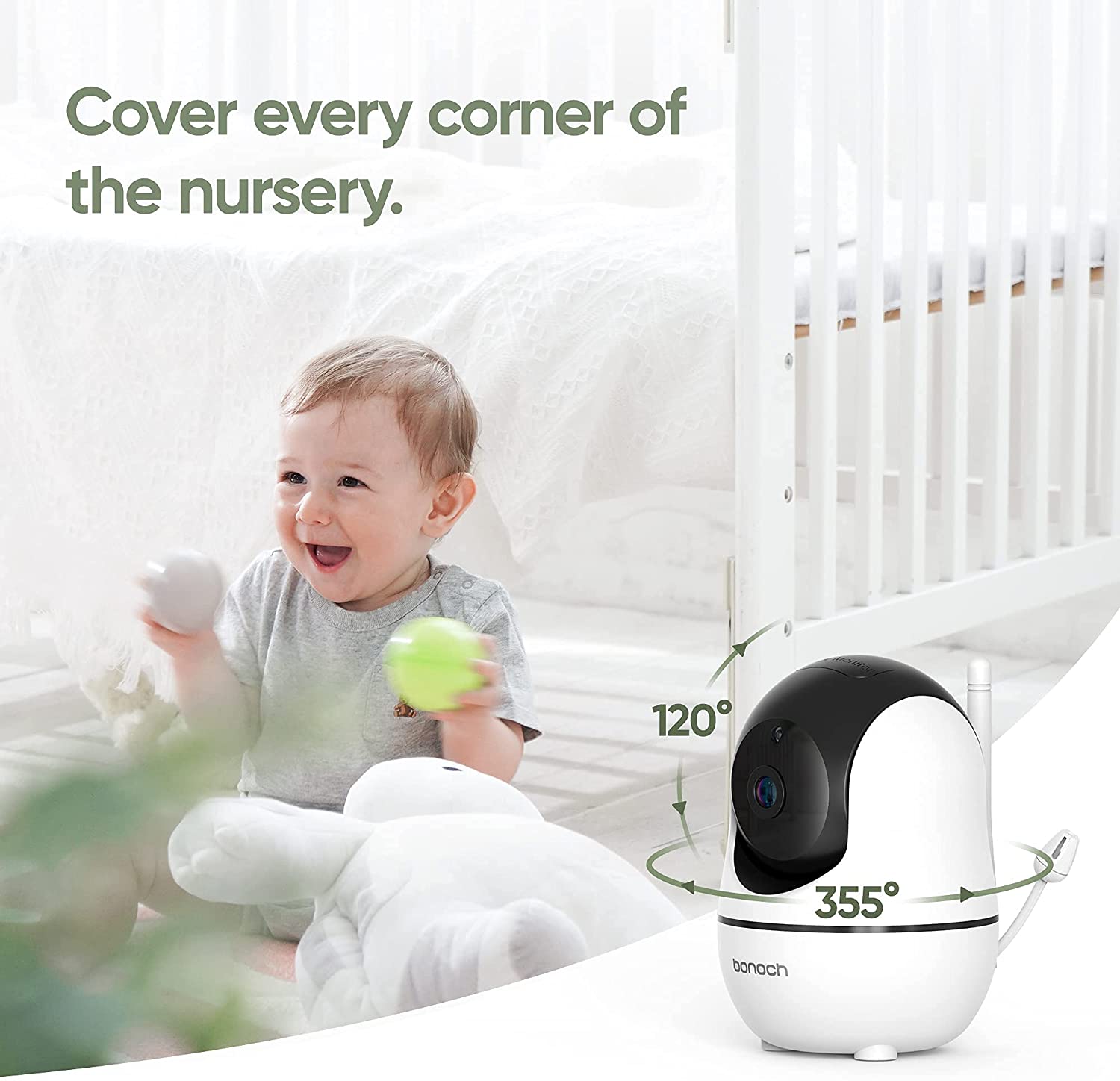 Baby Monitor Bonoch Video Baby Monitor with Camera and Audio, Baby Camera Monitor No WiFi 720P 5