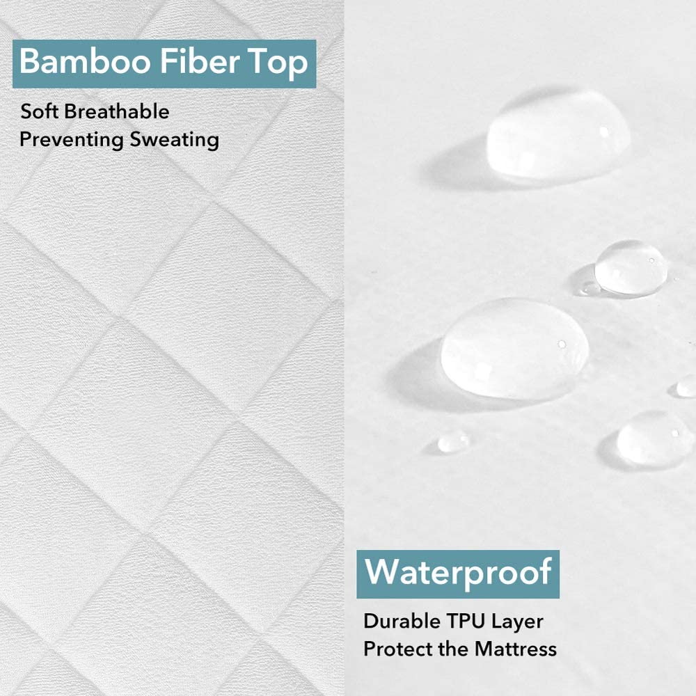 Oubonun Waterproof Crib Mattress Cover (Set of 2) - 52x28