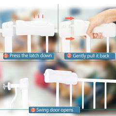 Fairy Baby Extra Wide Baby Gates 67-71.5 Inch, Auto Close Child Safety Gates for Stairs Banister Doorways Hallway,Indoor Safety Child Gates for Kids or Pets