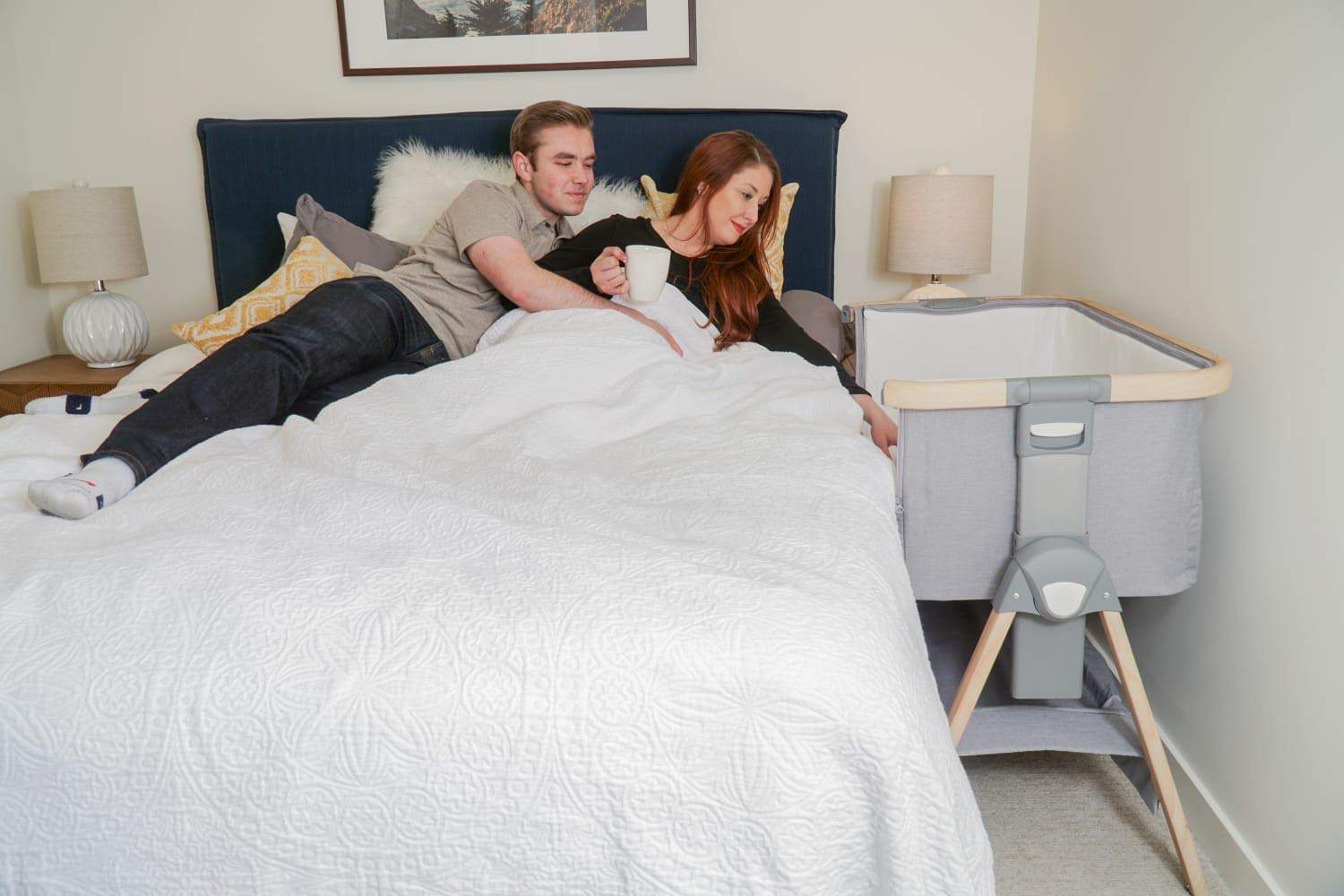 VENICE CHILD Bed Side Crib for Baby - Sleeper Bassinet w/ Travel Case, Removable Bamboo Vicose Liner