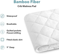 Oubonun Waterproof Crib Mattress Cover (Set of 2) - 52x28
