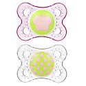 MAM Pacifiers, Baby Pacifier 0-6 Months, Best Pacifier for Breastfed Babies, ‘Clear’ Design Collection, Girl, 2-Count