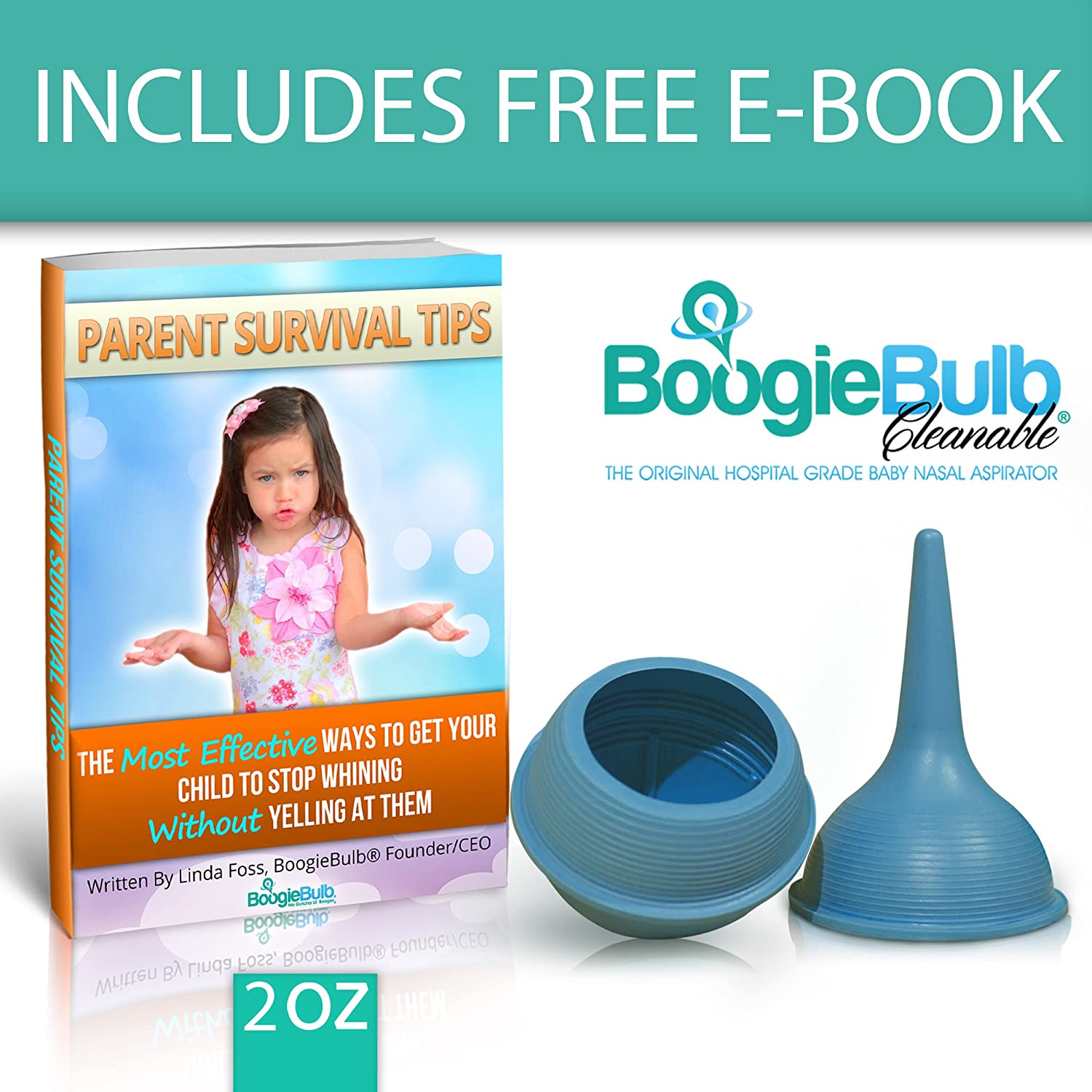 BoogieBulb Baby Nasal Aspirator and Booger Sucker for Newborns Toddlers & Adult