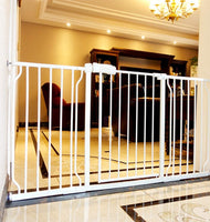 ALLAIBB Walk Through Baby Gate Auto Close Tension White Metal Child Pet Safety Gates with Pressure Mount for Stairs,Doorways and Baniste 62.2-66.9 in