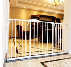 ALLAIBB Walk Through Baby Gate Auto Close Tension White Metal Child Pet Safety Gates with Pressure Mount for Stairs,Doorways and Baniste 62.2-66.9 in