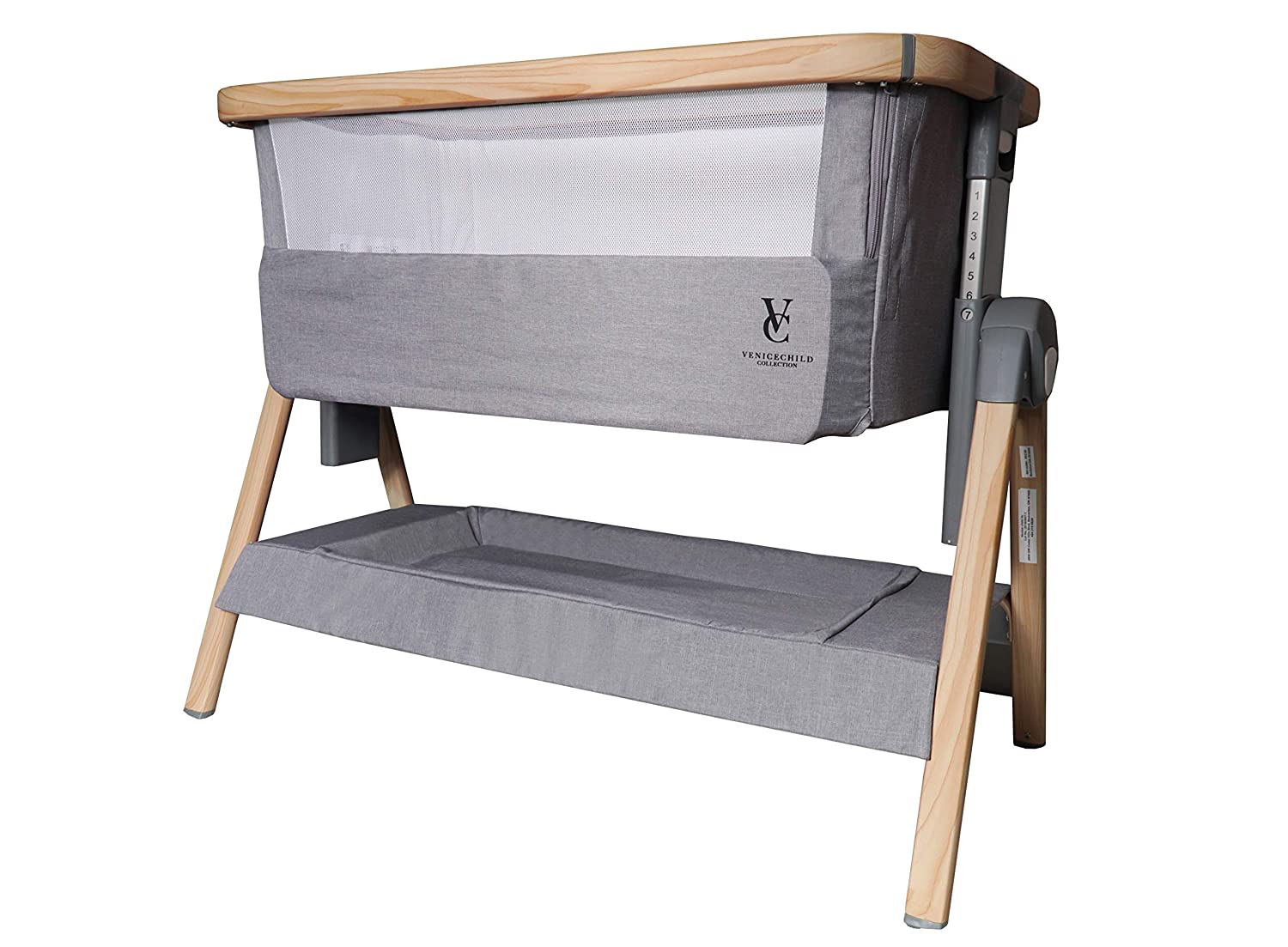 VENICE CHILD Bed Side Crib for Baby - Sleeper Bassinet w/ Travel Case, Removable Bamboo Vicose Liner