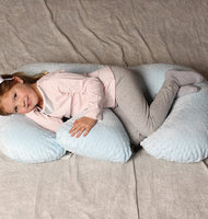 THE TWIN Z PILLOW - BLUE - 6 uses in 1 Twin Pillow ! Breastfeeding, Bottlefeeding, Tummy Time, Reflux