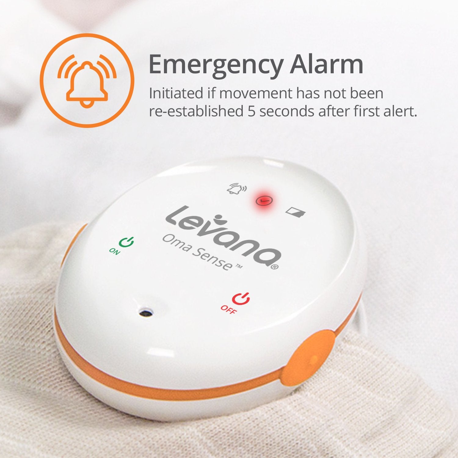 Levana Oma Sense Baby Breathing Movement Monitor - Baby Sleep Monitor With Wakeup Technology - Rousing Vibrations, Audio & Lights Stimulates Baby