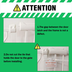 ALLAIBB Walk Through Baby Gate Auto Close Tension White Metal Child Pet Safety Gates with Pressure Mount for Stairs,Doorways and Baniste 62.2-66.9 in