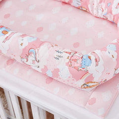 Brandream Baby Nest Bed Unicorn, Pink Newborn Lounger Portable Baby Bassinet Crib for Travel