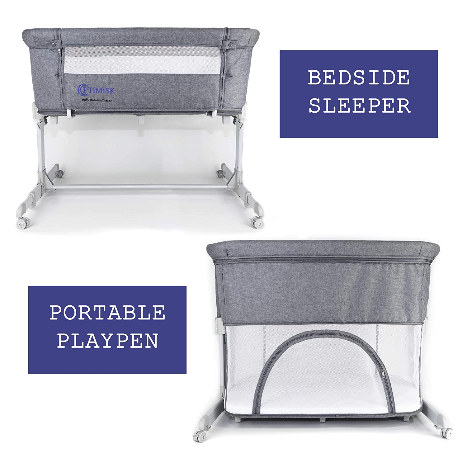 Bedside Bassinet Crib Baby Bassinet Bed Side Sleeper Bassinet for Baby Playpen Wheeled Portable