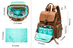 Diaper Bag Backpack by Mominside, Leather Backpack for Women, Travel Backpack Baby Bag with 15 Pockets, Changing Pad