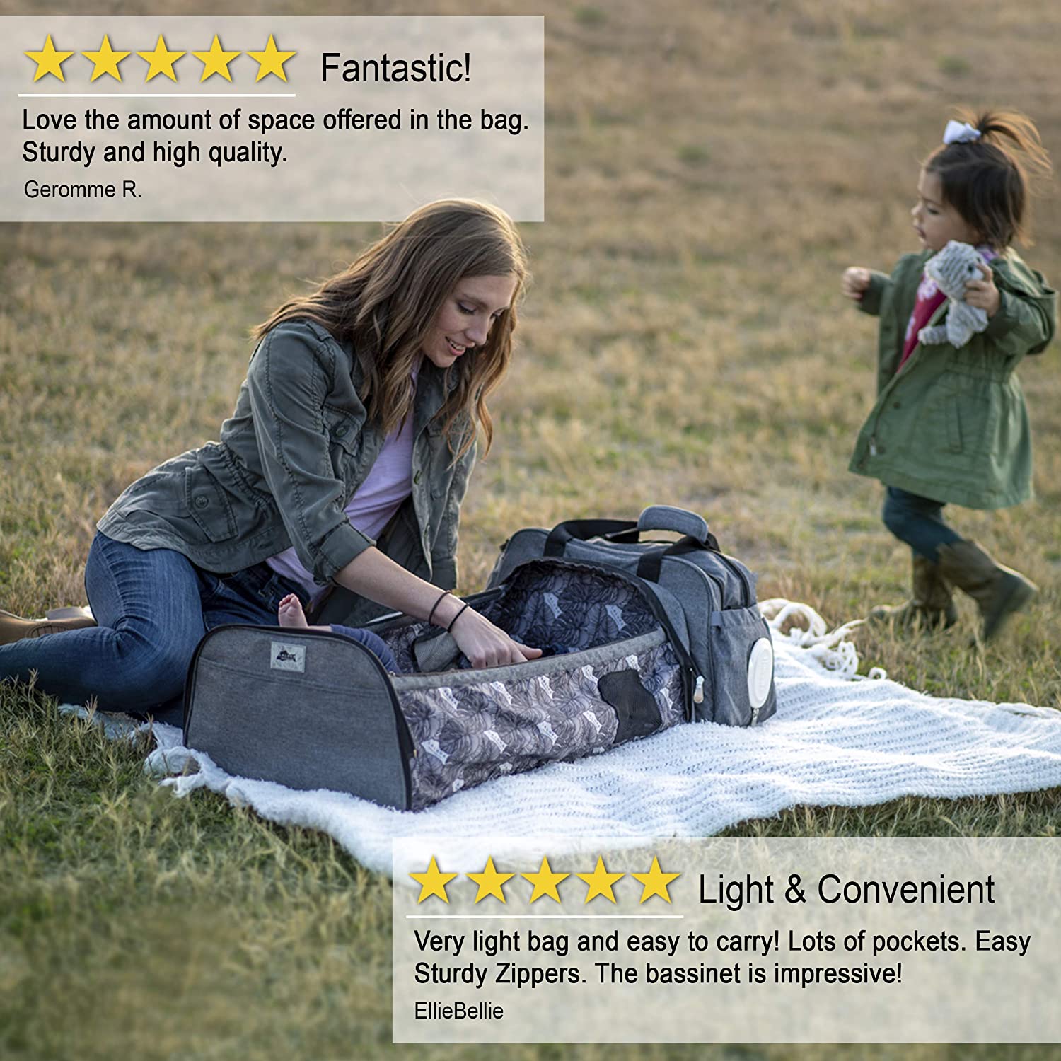 Portable Bassinet for Baby Travel - Travel Bassinets for Babies | Large 3 in 1 Diaper Bag Backpack Changing Station | Wear 5 Ways
