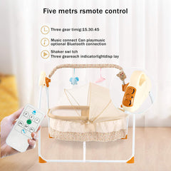 Bedside Bassinet - Portable Crib Easy to Assemble Rocking Bassinet with Breathable Net Detachable Washable Mattress