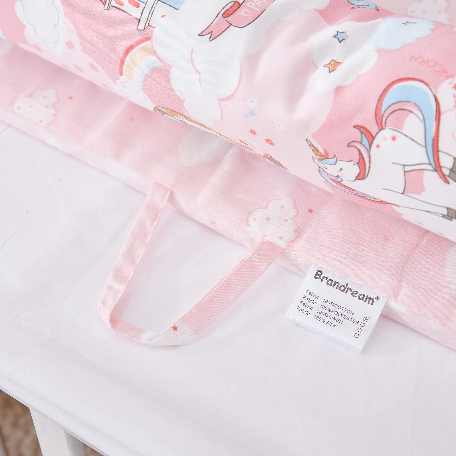 Brandream Baby Nest Bed Unicorn, Pink Newborn Lounger Portable Baby Bassinet Crib for Travel