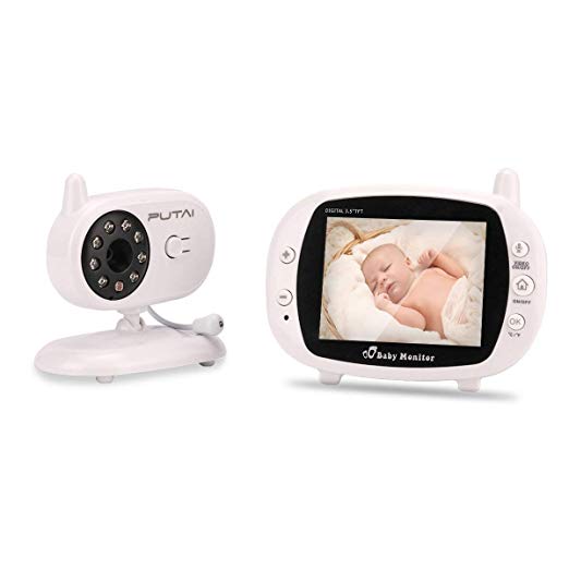 Putai Video Baby Monitor with 3.5-Inch LCD Screen, Digital Camera, Night Vision and Temperature Sensor, Two-Way Audio, Stable and Long Range