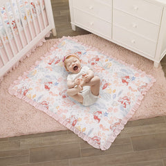 Disney The Little Mermaid Ariel Pink, Coral, Teal & White 6Piece Nursery Crib Bedding Set