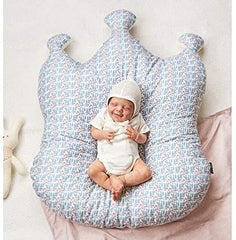 ESSIAN Crown Cushion Baby Newborn Lounger Soft and Comfortable Air Mesh, Cherry Blue