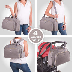 4-in-1 Convertible Baby Diaper Bag - Get Organized with Multi-Purpose Travel Baby Bag - Includes Bassinet & Changing Pad