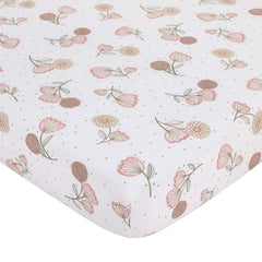 NoJo Beautiful Floral - Pink, Grey, White 10 Piece Crib Nursery Bedding Set