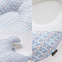 ESSIAN Crown Cushion Baby Newborn Lounger Soft and Comfortable Air Mesh, Cherry Blue