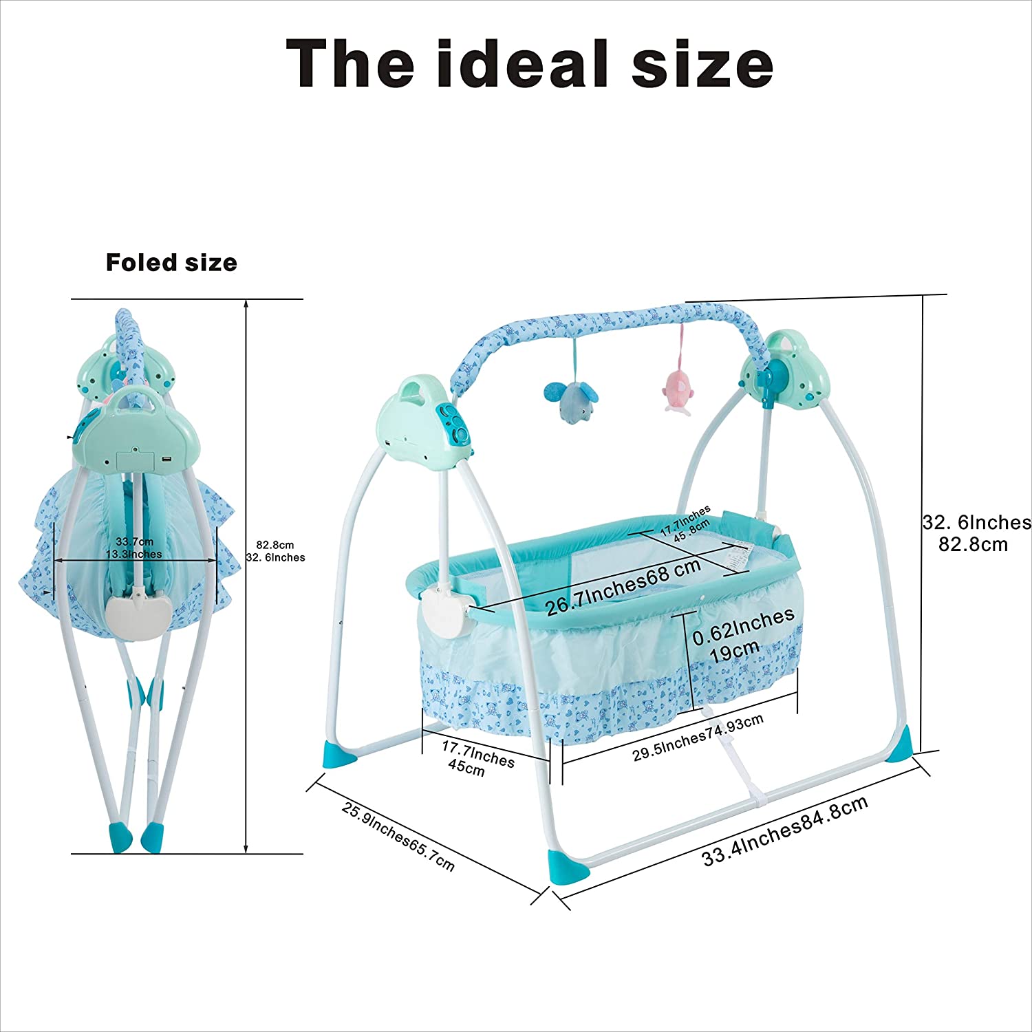 Baby Bassinet Crib Baby Bed - Newborn Baby Crib - Bedside Bassinet -Rocking Sturdy Cradle - Bedside Sleeper