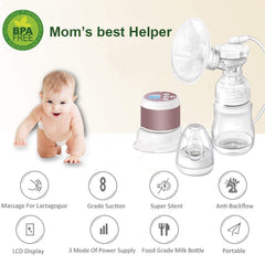 Portable Electric Breast Pump - YIHUNION Dual Use Battery Baby Milk Pump Rechargeable Single Breastfeeding Pump