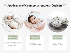 ESSIAN Crown Cushion Baby Newborn Lounger Soft and Comfortable Air Mesh, Cherry Blue