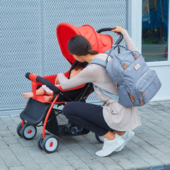 Diaper Bag Backpack, RUVALINO Multifunction Travel Back Pack Maternity Baby Changing Bags, Large Capacity, Waterproof and Stylish, Gray