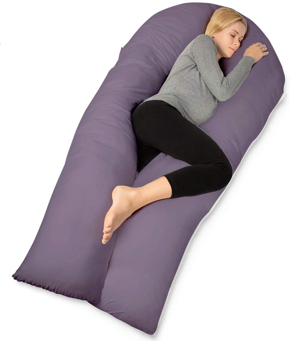 QUEEN ROSE U Shaped Pregnancy Body Pillow -Pregnancy and Maternity Pillow for Pregnant Women,with Luxury Satin Cover