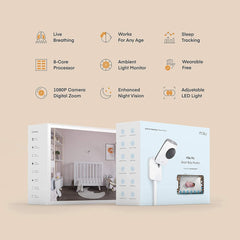 New Miku Pro Smart Baby Monitor & Wall Mount: HD Video Baby Monitor with Camera & Audio, Real-Time, Contact-Free Breathing & Sleep Tracking - Night Vision, Humidity & Temperature - Two-Way Talk, Sound