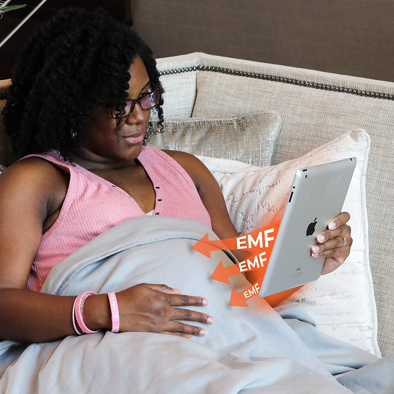 DefenderShield EMF Radiation & 5G Protection Blanket - Universal Organic Bamboo Anti-Radiation Throw Cover for Fertility, Pregnancy, Infants, Babies, Children - Maternity & Baby Blanket (36