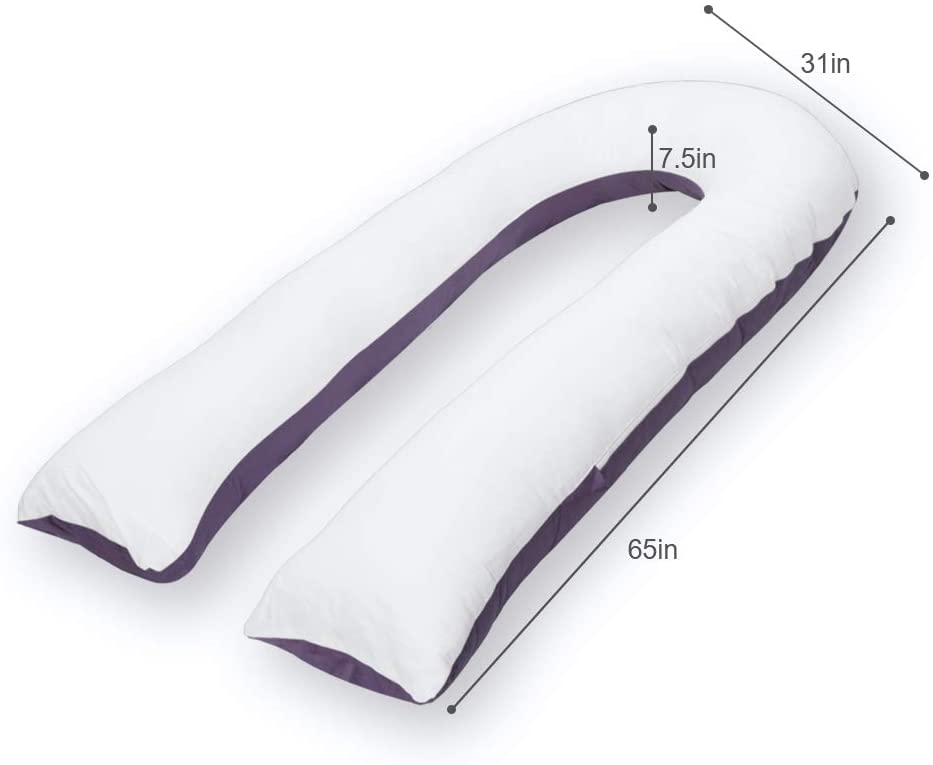 QUEEN ROSE U Shaped Pregnancy Body Pillow -Pregnancy and Maternity Pillow for Pregnant Women,with Luxury Satin Cover