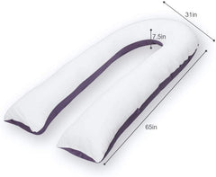 QUEEN ROSE U Shaped Pregnancy Body Pillow -Pregnancy and Maternity Pillow for Pregnant Women,with Luxury Satin Cover