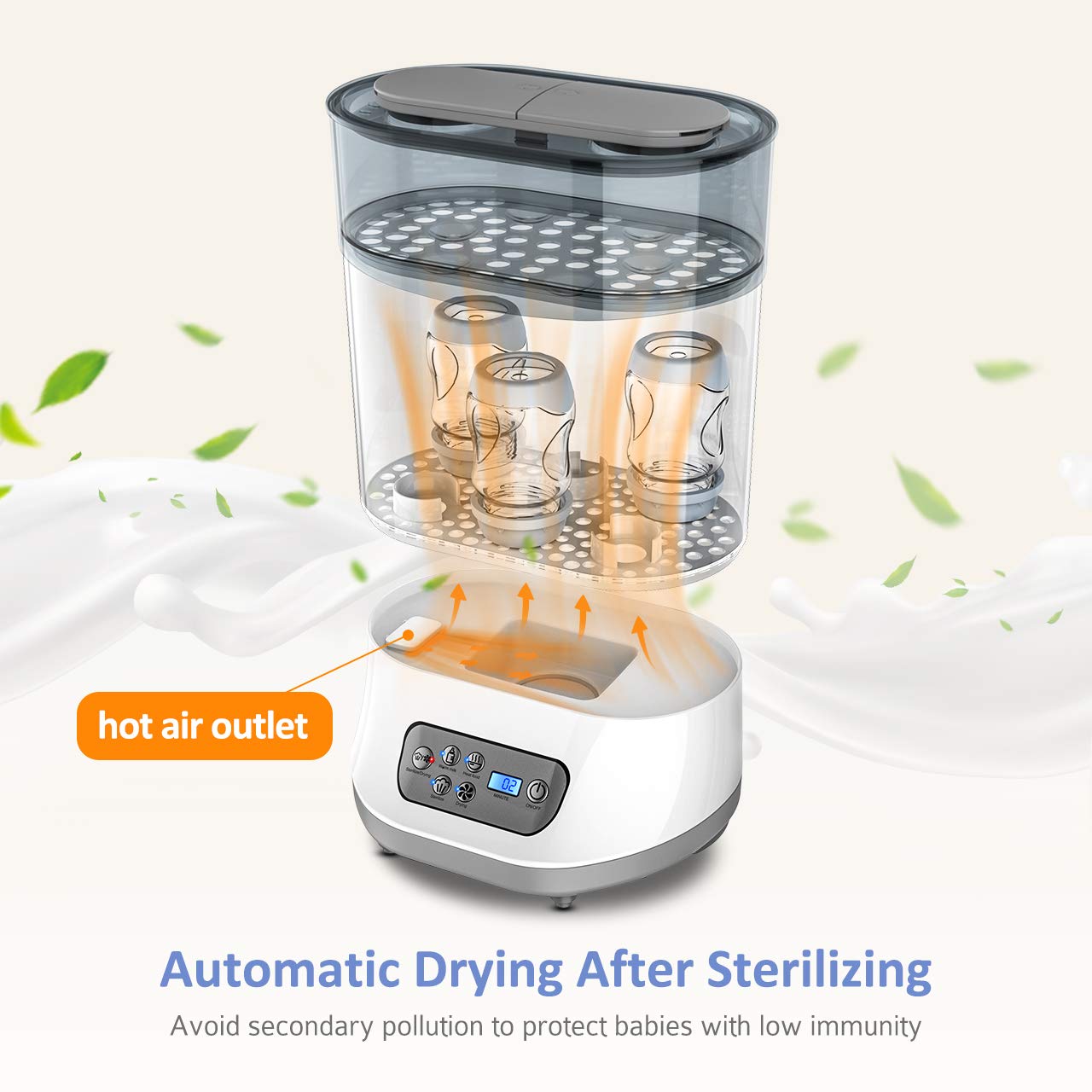 OMORC Baby Bottle Sterili-zer and Dryer 550W, Baby Milk Warmer