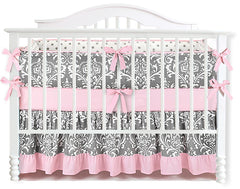 Sahaler Baby Crib Bedding Set for Girls Boys | 7 Pieces Set of Floral Nursery Bedding | Baby Blanket & Fitted Crib Sheets & Skirt & Bumper