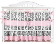 Sahaler Baby Crib Bedding Set for Girls Boys | 7 Pieces Set of Floral Nursery Bedding | Baby Blanket & Fitted Crib Sheets & Skirt & Bumper