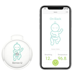 (2020 New Model) Sense-U Baby Monitor with Breathing Rollover Movement Body Temperature Sensors: Track Your Baby's Breathing, Rollover