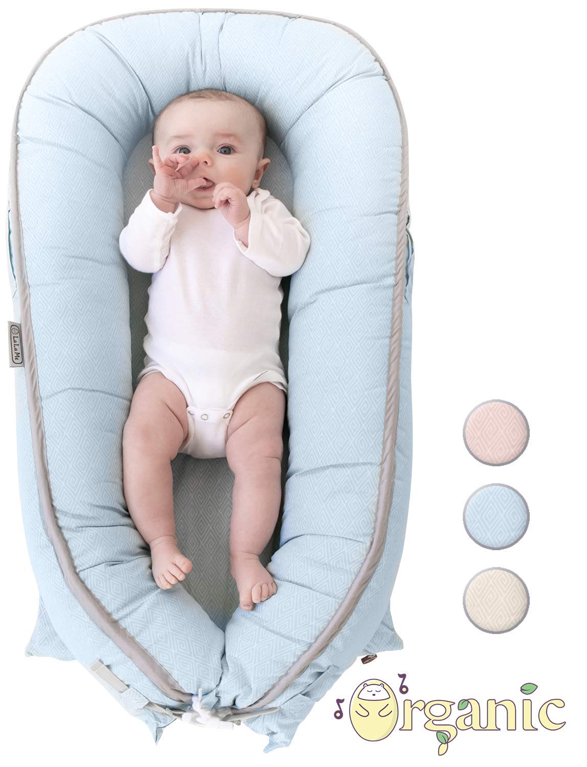 Organic Newborn Lounger | Water-Resistant Baby Nest | for Infants & Toddlers 0-12 Month | for Girls and Boys