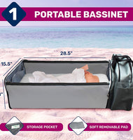 Scuddles 3-1 Portable Bassinet for Baby - Foldable Baby Bed - Travel Bassinet Functions As Diaper Bag