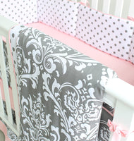 Sahaler Baby Crib Bedding Set for Girls Boys | 7 Pieces Set of Floral Nursery Bedding | Baby Blanket & Fitted Crib Sheets & Skirt & Bumper