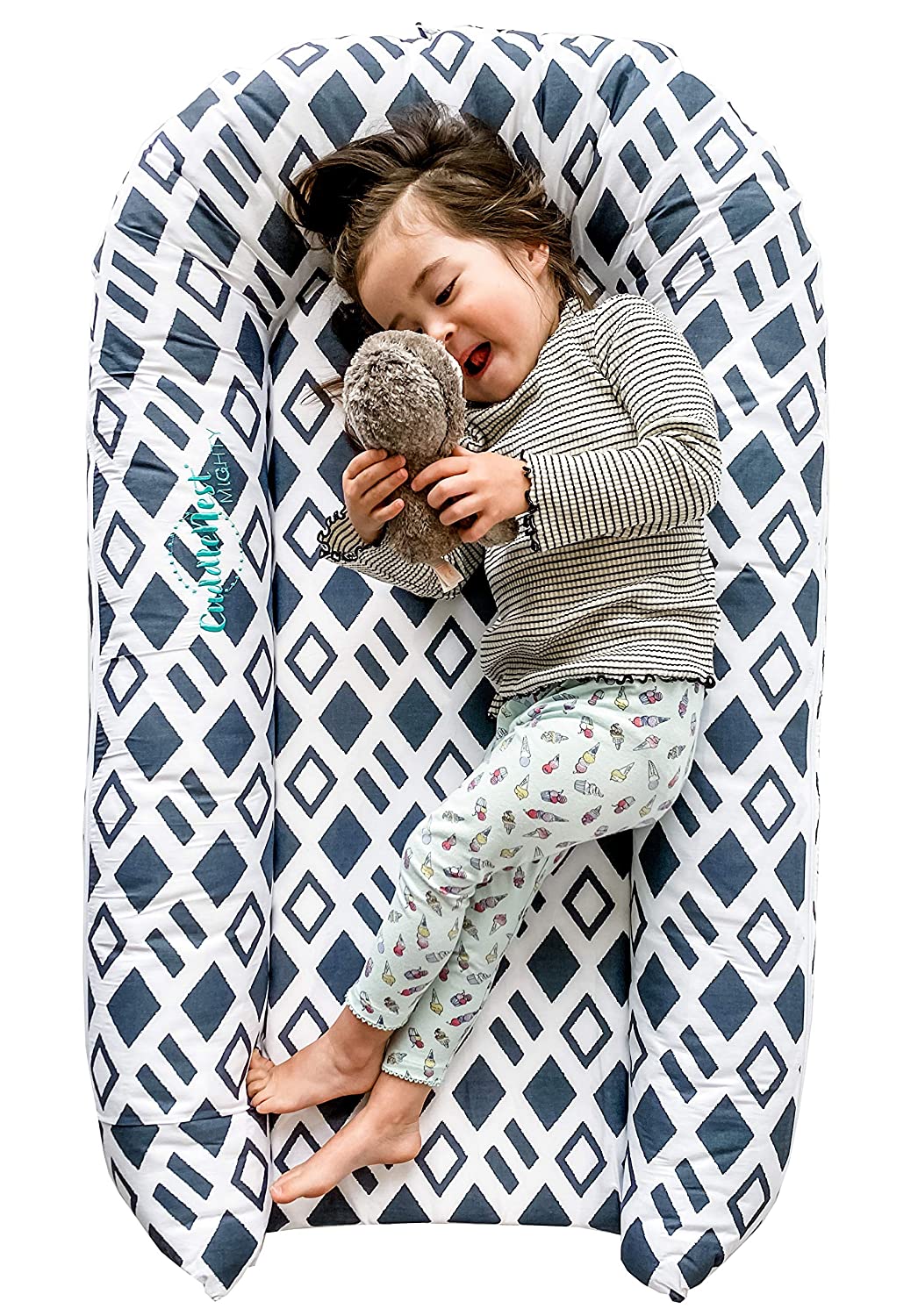 CuddleNest Mighty by LoLueMade: Toddler Lounger, Toddler Nest, and Resting Station - for 9-36 Months (Haven)