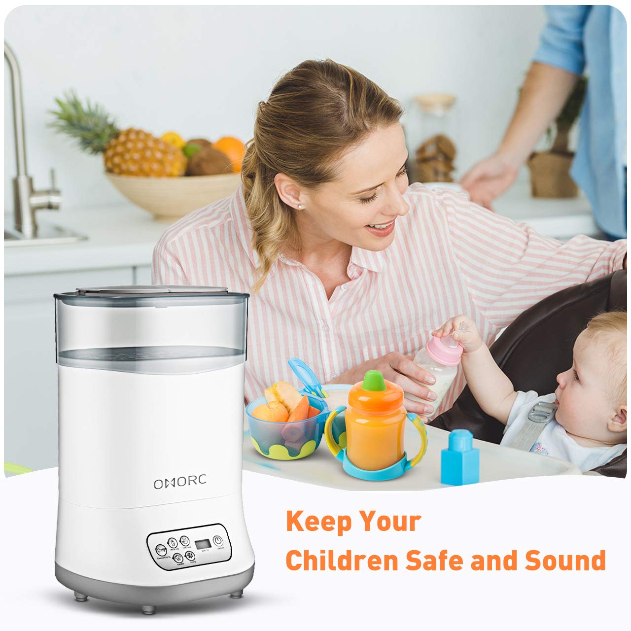 OMORC Baby Bottle Sterili-zer and Dryer 550W, Baby Milk Warmer