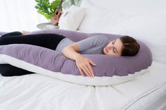 QUEEN ROSE U Shaped Pregnancy Body Pillow -Pregnancy and Maternity Pillow for Pregnant Women,with Luxury Satin Cover
