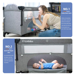 Angelbliss 4 in 1 Baby Beside Sleeper Bassinet|Portable Crib | Baby Playards Easy Folding|Playpen Include Comfortable Mattress