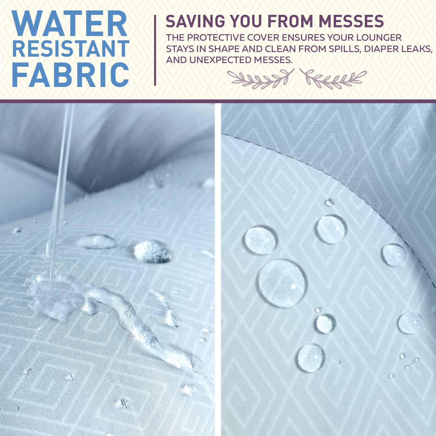 Organic Newborn Lounger | Water-Resistant Baby Nest | for Infants & Toddlers 0-12 Month | for Girls and Boys