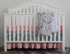 Sahaler Baby Crib Bedding Set for Girls Boys | 7 Pieces Set of Floral Nursery Bedding | Baby Blanket & Fitted Crib Sheets & Skirt & Bumper