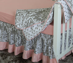 Sahaler Baby Crib Bedding Set for Girls Boys | 7 Pieces Set of Floral Nursery Bedding | Baby Blanket & Fitted Crib Sheets & Skirt & Bumper