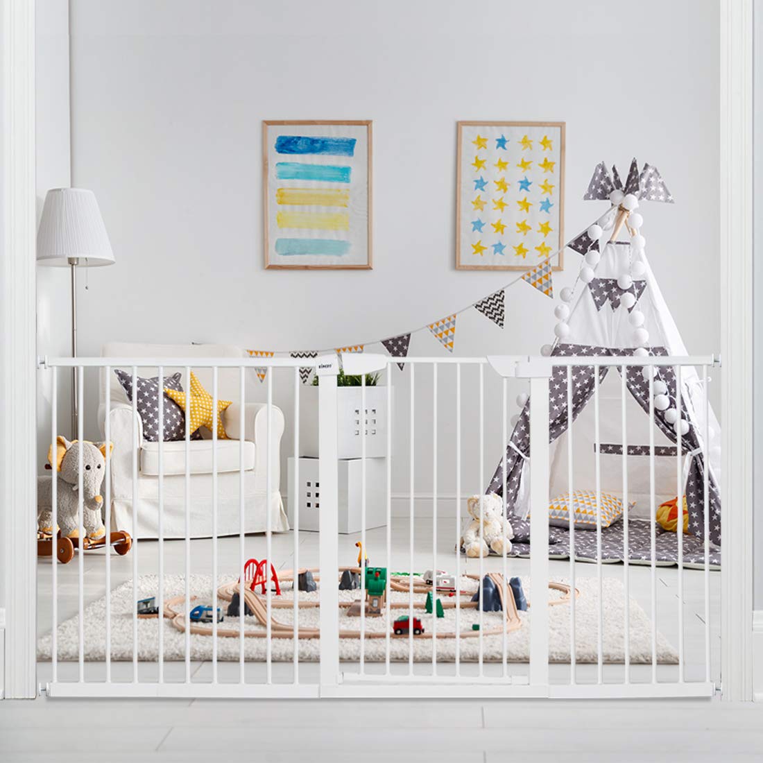 Fairy Baby Extra Wide Baby Gate for Kids Or Pets Walk Thru Dog Gates for The House Doorway Child Safety Gate 81.89